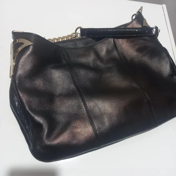 Mimco vintage black and bronze shoulder bag with gold hardware. - Picture 3 of 8